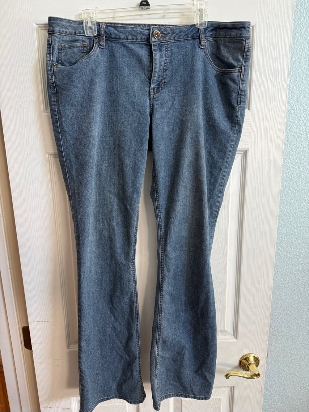 Natural Reflections Women’s 16T Bootcut Jeans Light Wash Stretch Denim Tall